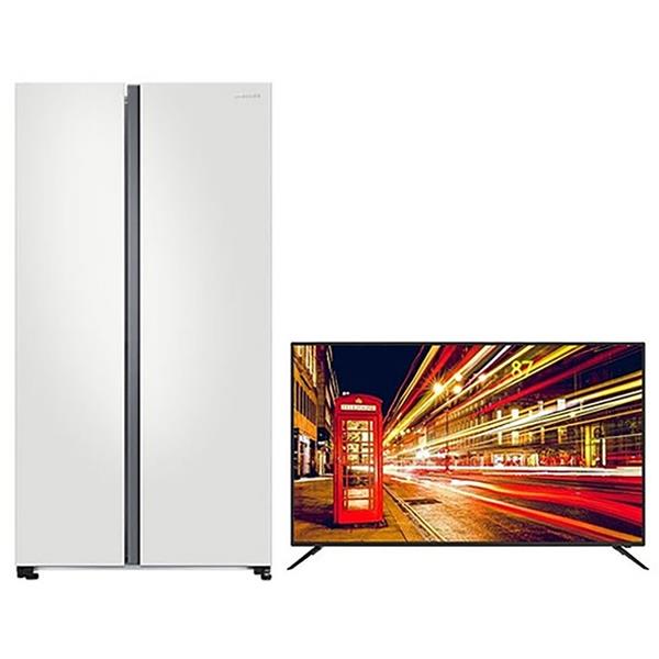 결합2종 양문형 냉장고 852L 코타화이트+UHD TV 55인치 스탠드형